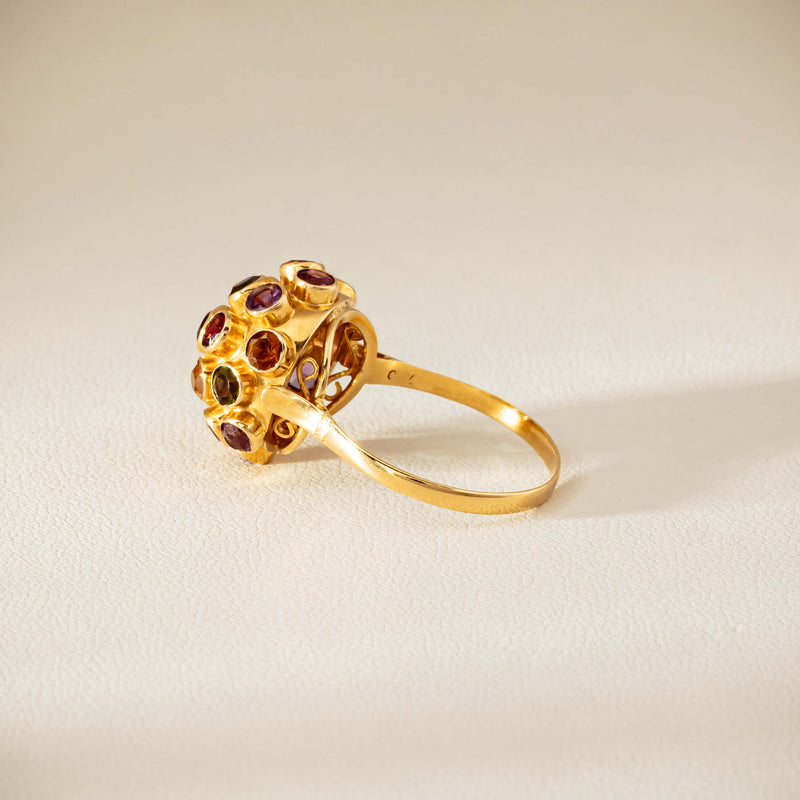 Vintage 18ct Yellow Gold Gem-Set Sputnik Ring - Ring - Walker & Hall