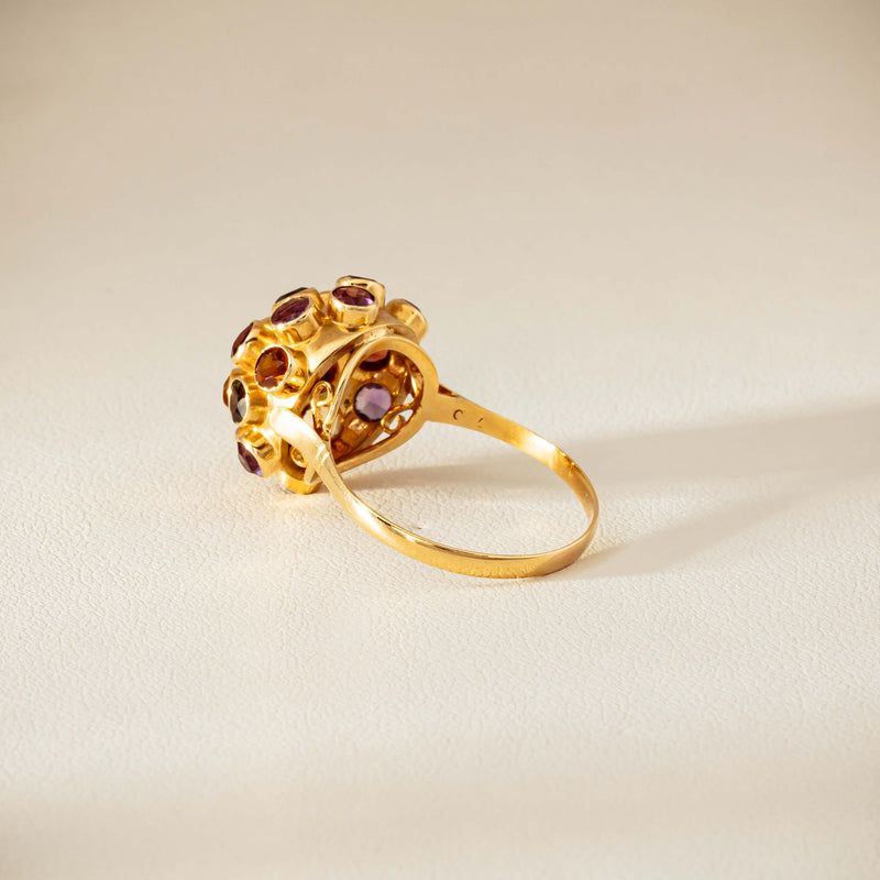 Vintage 18ct Yellow Gold Gem-Set Sputnik Ring - Ring - Walker & Hall