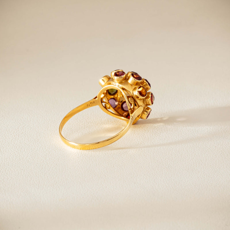 Vintage 18ct Yellow Gold Gem-Set Sputnik Ring - Ring - Walker & Hall