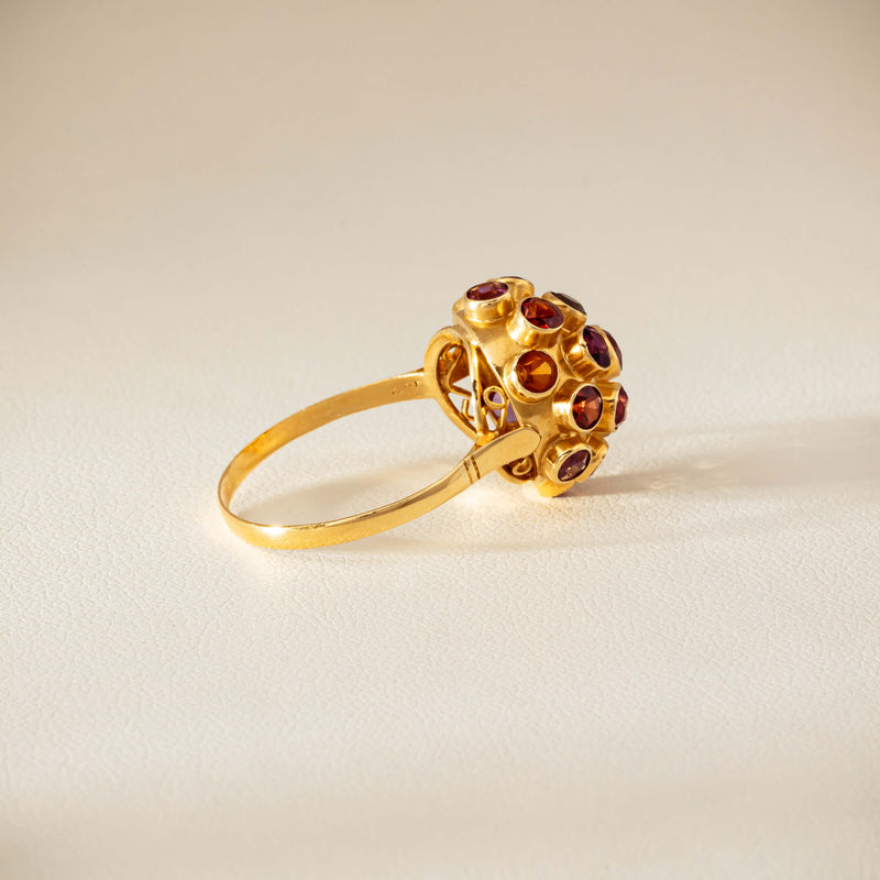 Vintage 18ct Yellow Gold Gem-Set Sputnik Ring - Ring - Walker & Hall