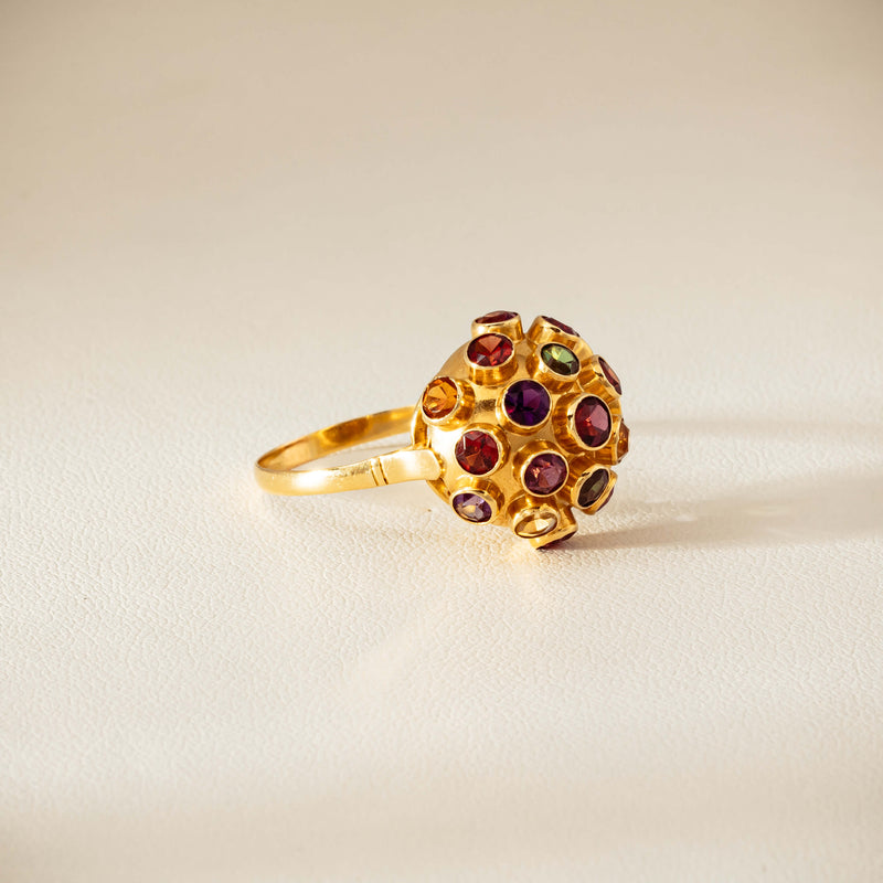 Vintage 18ct Yellow Gold Gem-Set Sputnik Ring - Ring - Walker & Hall