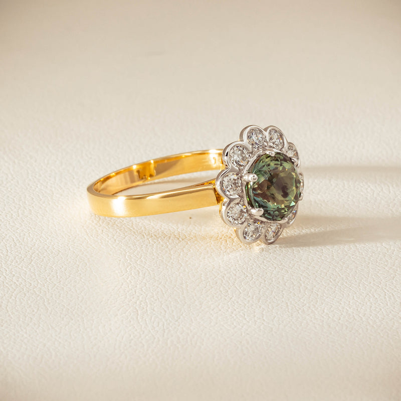 Deja Vu 18ct Yellow Gold 2.20ct Green Sapphire Ring - Ring - Walker & Hall