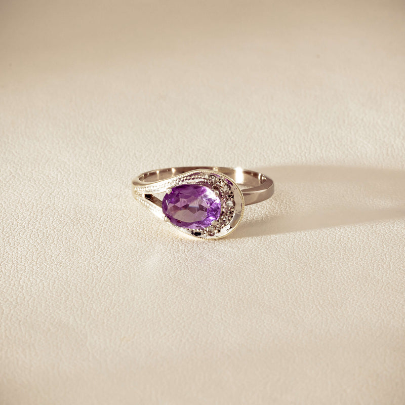 Deja Vu Mixed Carat White Gold Amethyst & Diamond Ring - Ring - Walker & Hall
