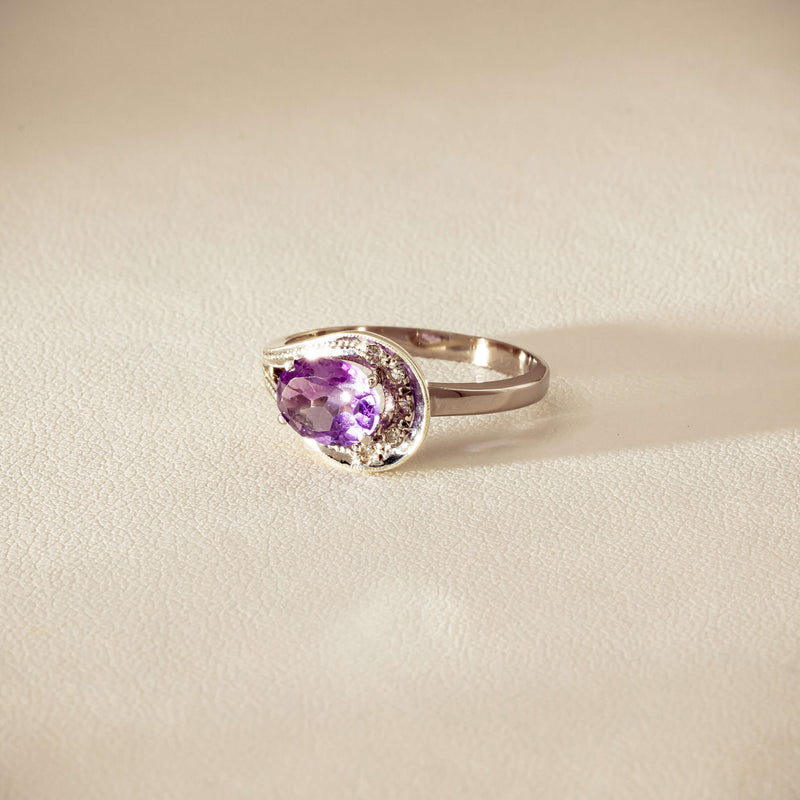 Deja Vu Mixed Carat White Gold Amethyst & Diamond Ring - Ring - Walker & Hall