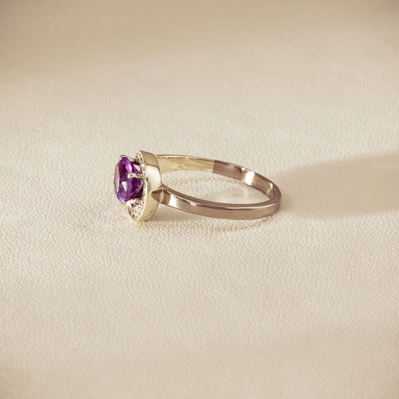 Deja Vu Mixed Carat White Gold Amethyst & Diamond Ring - Ring - Walker & Hall