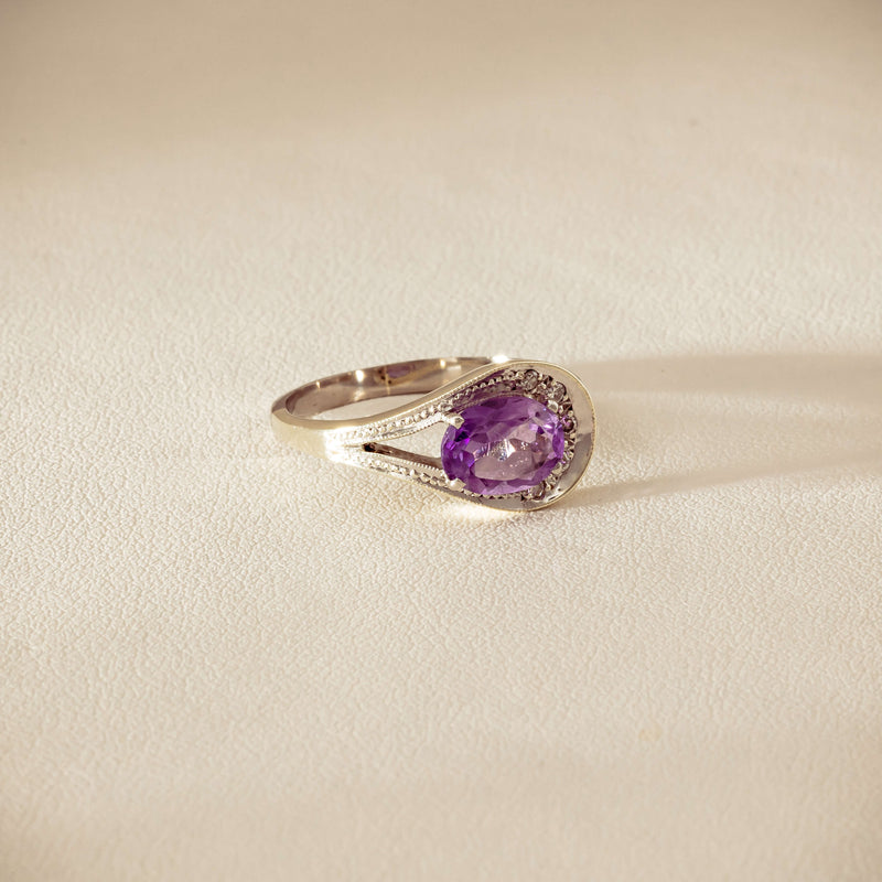 Deja Vu Mixed Carat White Gold Amethyst & Diamond Ring - Ring - Walker & Hall