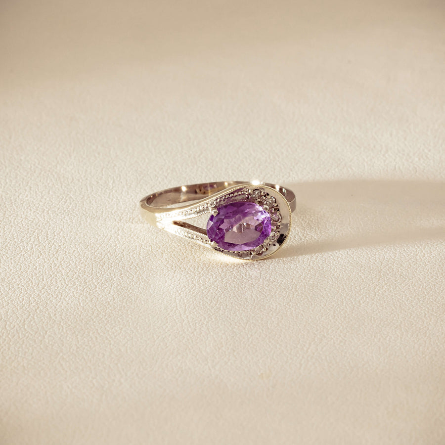 Deja Vu Mixed Carat White Gold Amethyst & Diamond Ring - Ring - Walker & Hall