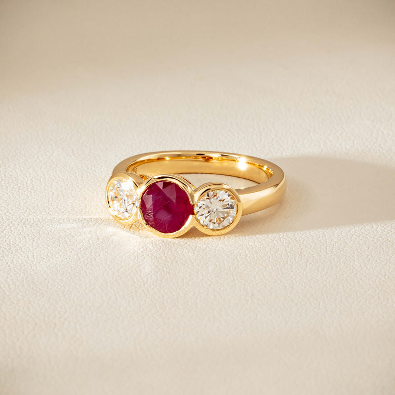 18ct Yellow Gold 1.30ct Ruby & Diamond Natalia Ring