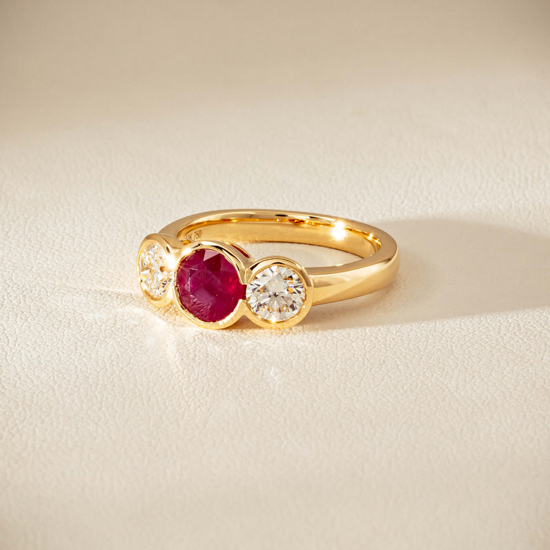 18ct Yellow Gold 1.30ct Ruby & Diamond Natalia Ring