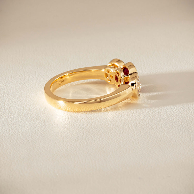 18ct Yellow Gold 1.30ct Ruby & Diamond Natalia Ring