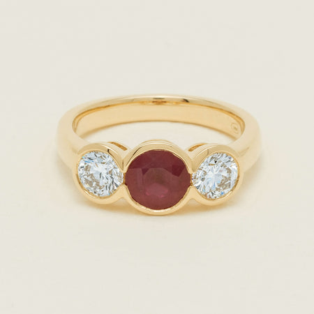 18ct Yellow Gold 1.30ct Ruby & Diamond Natalia Ring