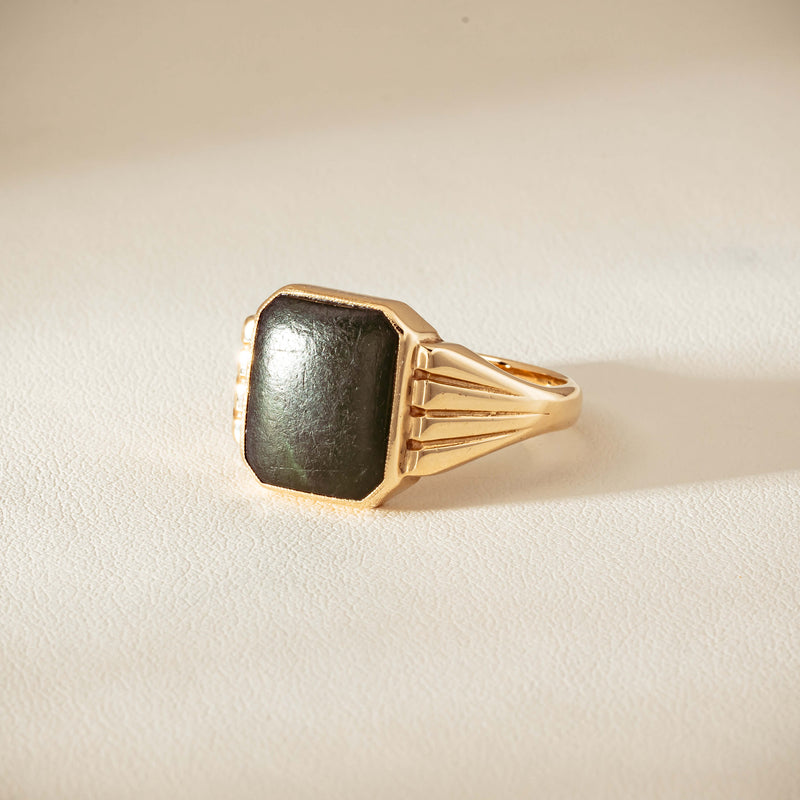 Deja Vu 9ct Yellow Gold Octagonal Greenstone Ring - Ring - Walker & Hall