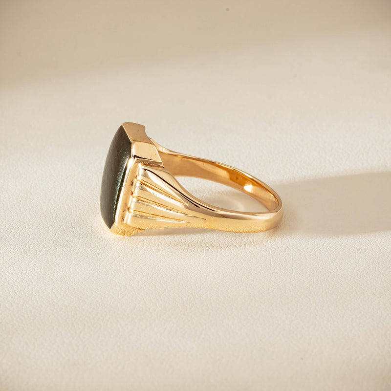 Deja Vu 9ct Yellow Gold Octagonal Greenstone Ring - Ring - Walker & Hall