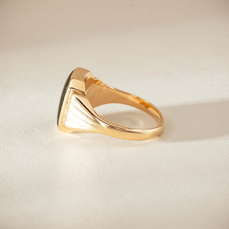 Deja Vu 9ct Yellow Gold Octagonal Greenstone Ring - Ring - Walker & Hall