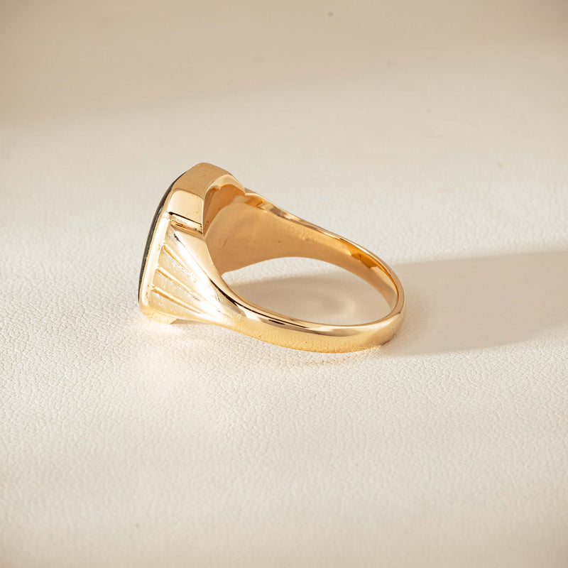 Deja Vu 9ct Yellow Gold Octagonal Greenstone Ring - Ring - Walker & Hall