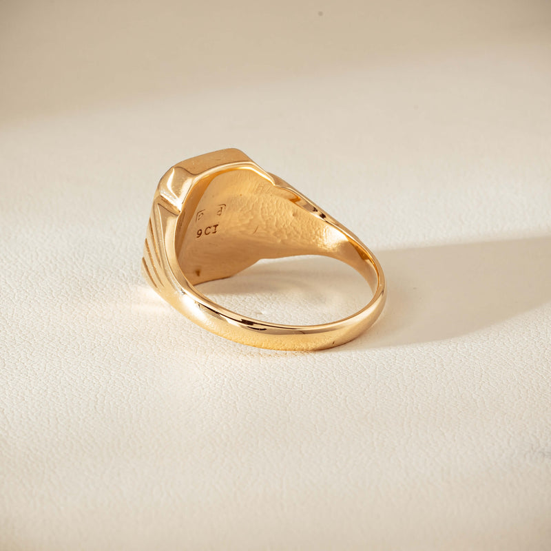 Deja Vu 9ct Yellow Gold Octagonal Greenstone Ring - Ring - Walker & Hall
