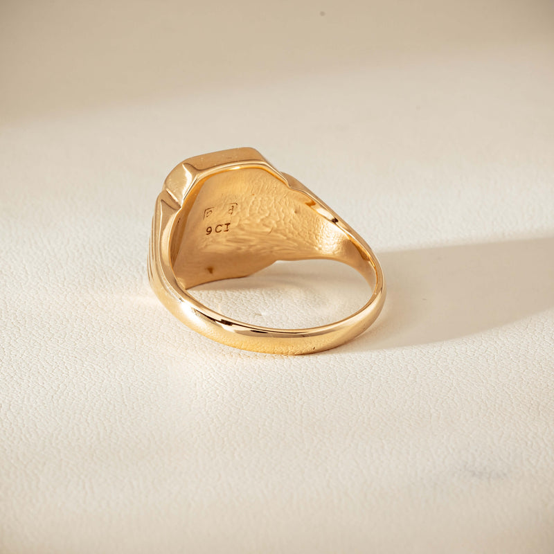 Deja Vu 9ct Yellow Gold Octagonal Greenstone Ring - Ring - Walker & Hall