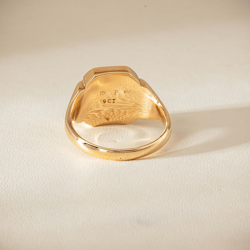 Deja Vu 9ct Yellow Gold Octagonal Greenstone Ring - Ring - Walker & Hall