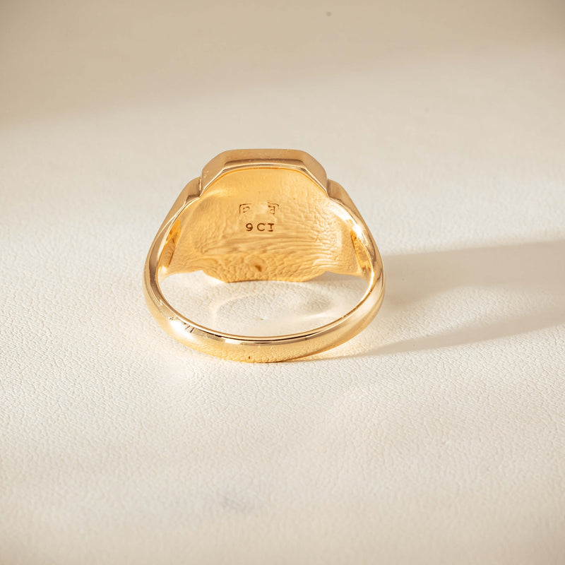 Deja Vu 9ct Yellow Gold Octagonal Greenstone Ring - Ring - Walker & Hall