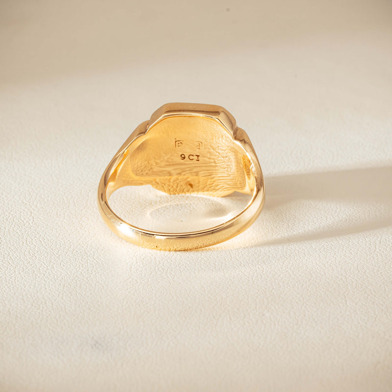 Deja Vu 9ct Yellow Gold Octagonal Greenstone Ring - Ring - Walker & Hall