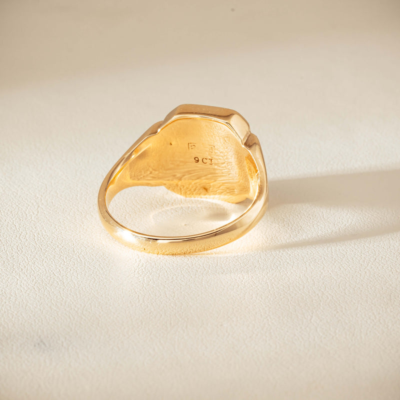 Deja Vu 9ct Yellow Gold Octagonal Greenstone Ring - Ring - Walker & Hall