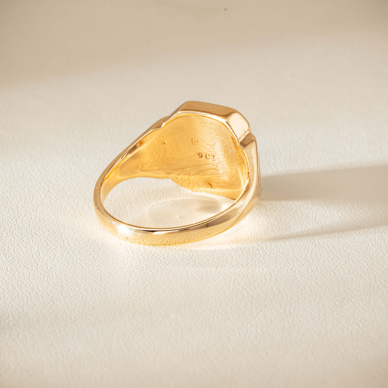 Deja Vu 9ct Yellow Gold Octagonal Greenstone Ring - Ring - Walker & Hall