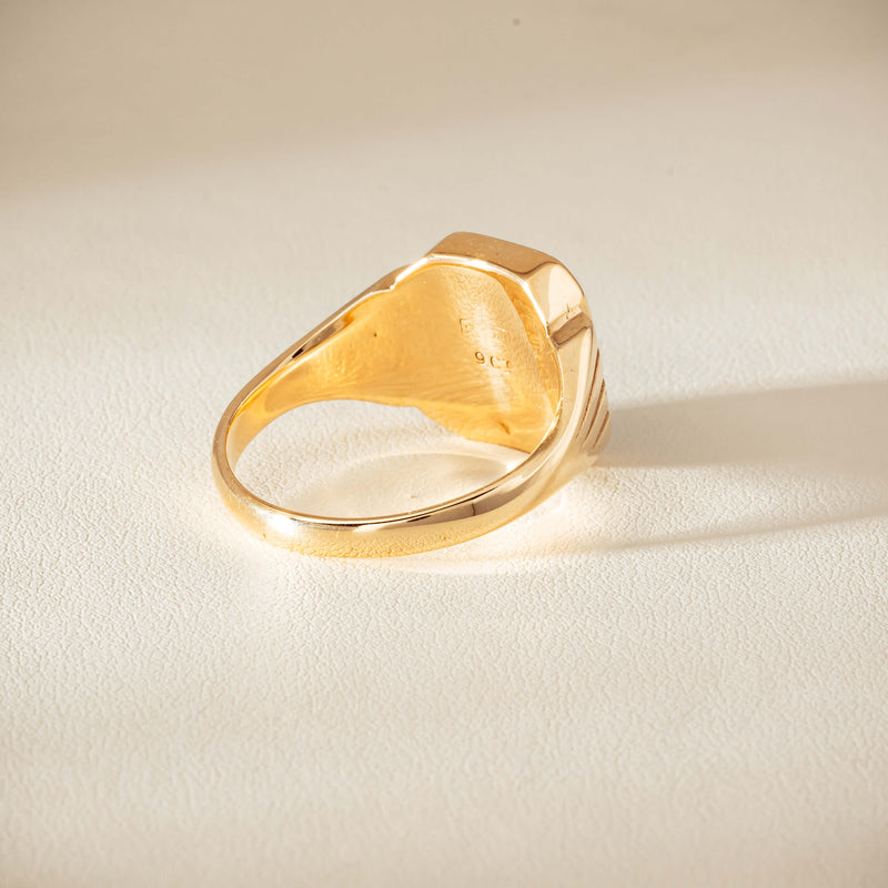 Deja Vu 9ct Yellow Gold Octagonal Greenstone Ring - Ring - Walker & Hall