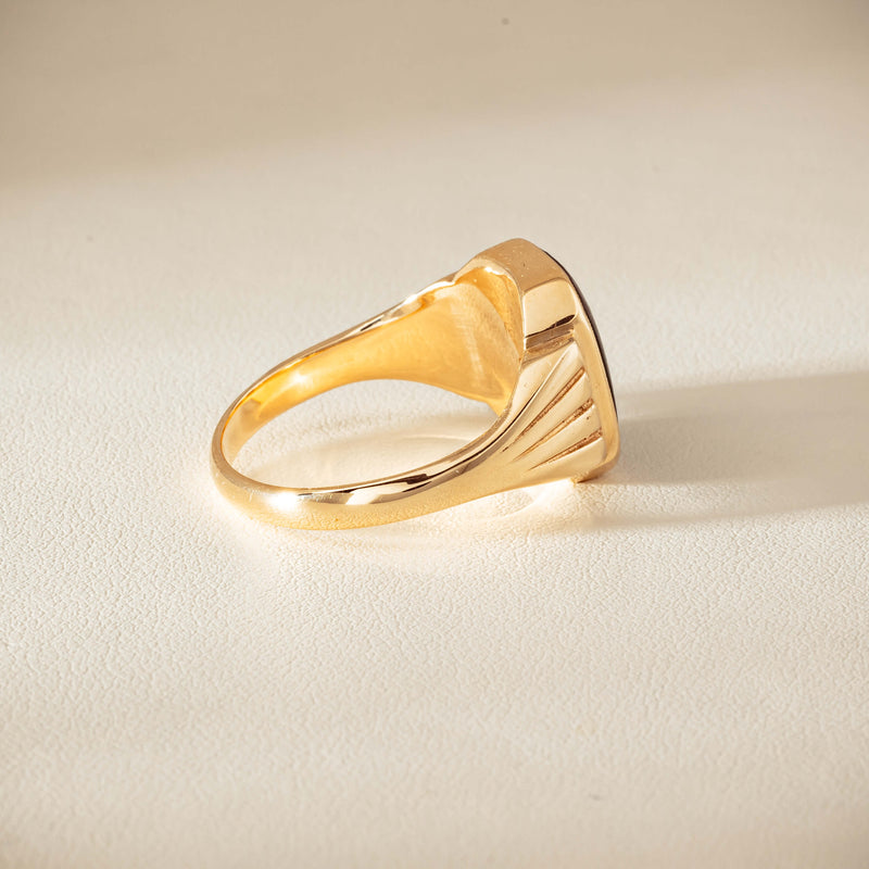Deja Vu 9ct Yellow Gold Octagonal Greenstone Ring - Ring - Walker & Hall
