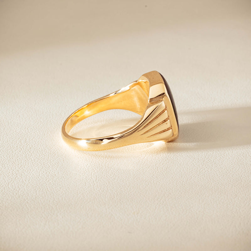 Deja Vu 9ct Yellow Gold Octagonal Greenstone Ring - Ring - Walker & Hall