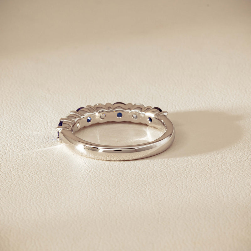 18ct White Gold .70ct Sapphire & Diamond Panorama Ring