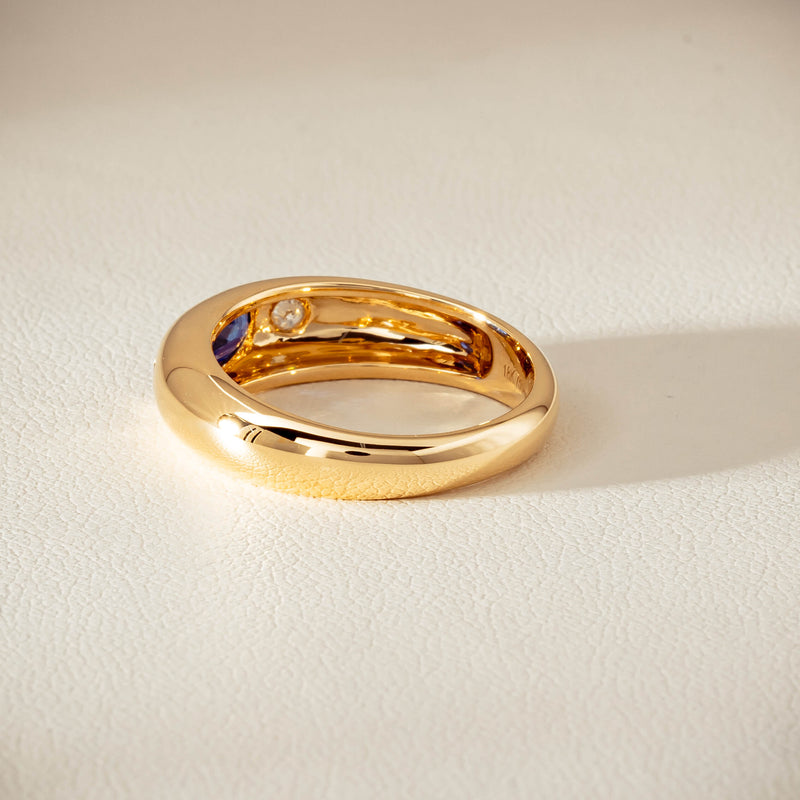 18ct Yellow Gold .43ct Sapphire & Diamond Kylie Ring