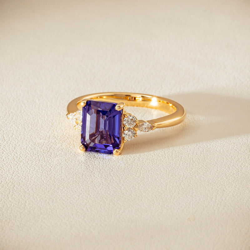 18ct Yellow Gold 2.88ct Tanzanite & Diamond Oriana Ring