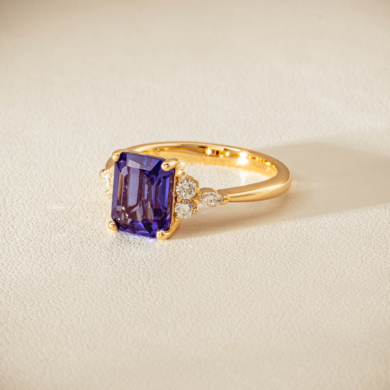 18ct Yellow Gold 2.88ct Tanzanite & Diamond Oriana Ring