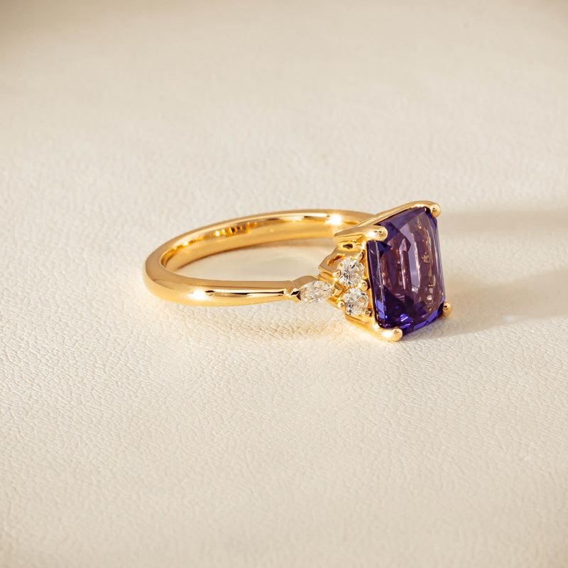 18ct Yellow Gold 2.88ct Tanzanite & Diamond Oriana Ring