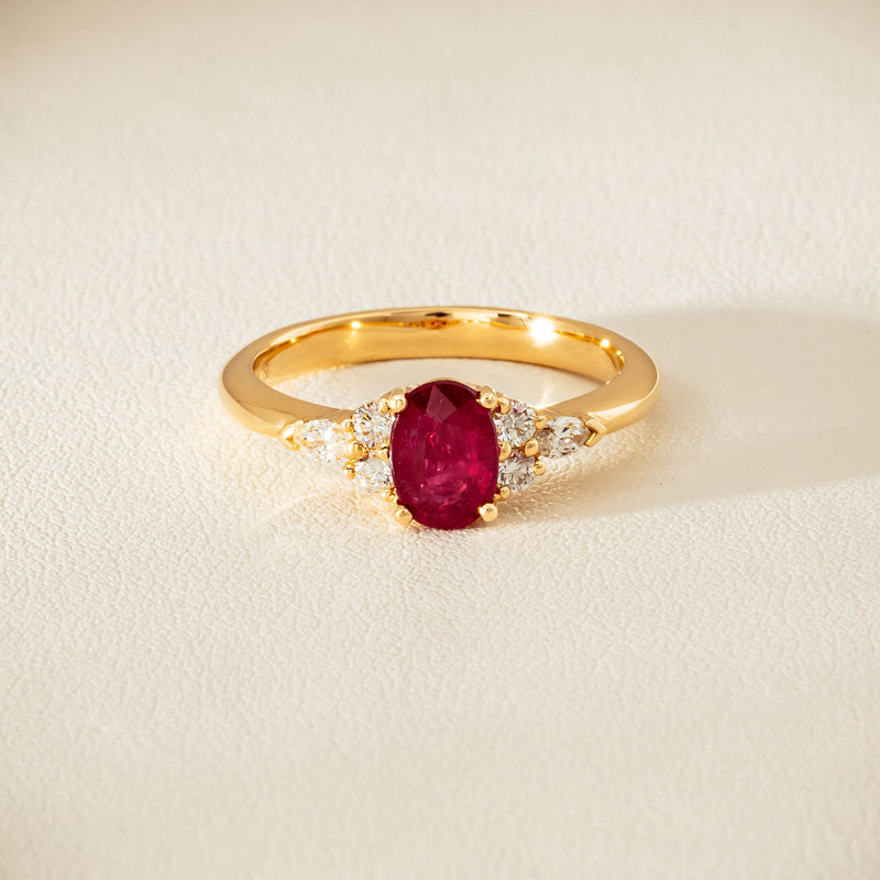 18ct Yellow Gold 1.10ct Ruby & Diamond Oriana Ring