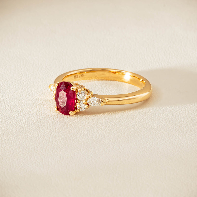 18ct Yellow Gold 1.10ct Ruby & Diamond Oriana Ring