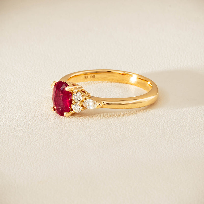 18ct Yellow Gold 1.10ct Ruby & Diamond Oriana Ring