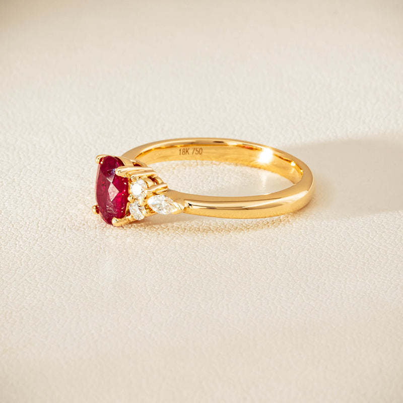18ct Yellow Gold 1.10ct Ruby & Diamond Oriana Ring