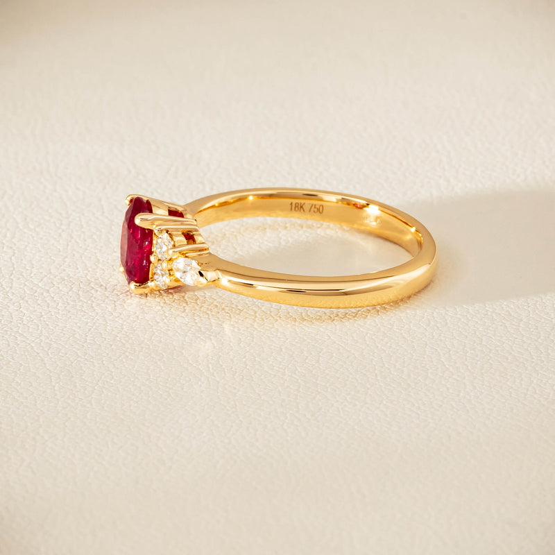 18ct Yellow Gold 1.10ct Ruby & Diamond Oriana Ring