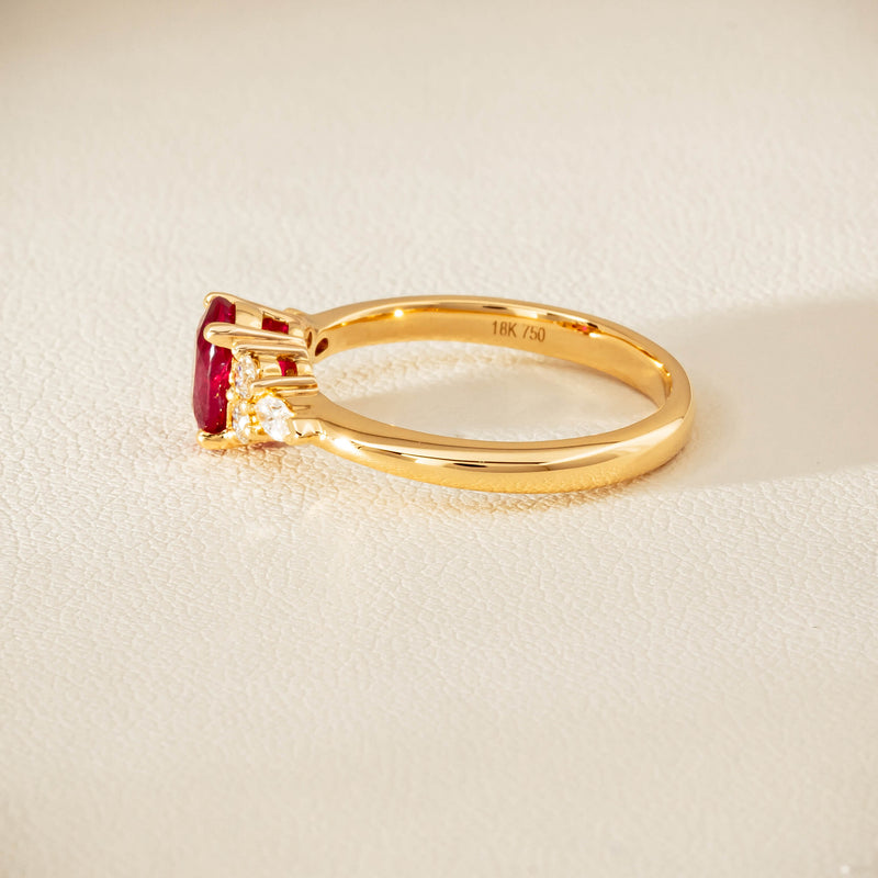 18ct Yellow Gold 1.10ct Ruby & Diamond Oriana Ring