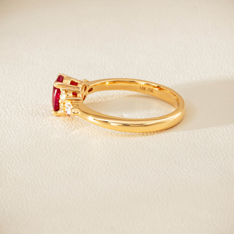 18ct Yellow Gold 1.10ct Ruby & Diamond Oriana Ring