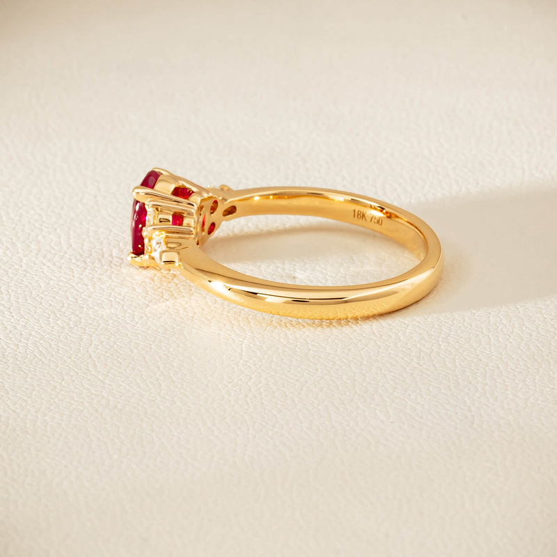18ct Yellow Gold 1.10ct Ruby & Diamond Oriana Ring