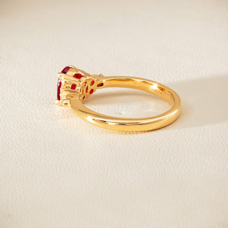 18ct Yellow Gold 1.10ct Ruby & Diamond Oriana Ring