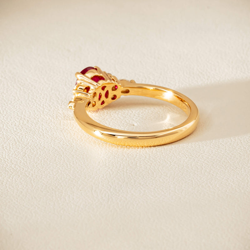18ct Yellow Gold 1.10ct Ruby & Diamond Oriana Ring