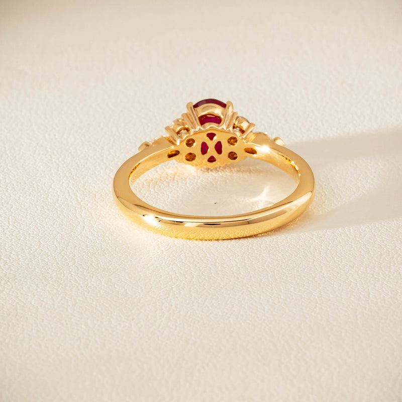 18ct Yellow Gold 1.10ct Ruby & Diamond Oriana Ring
