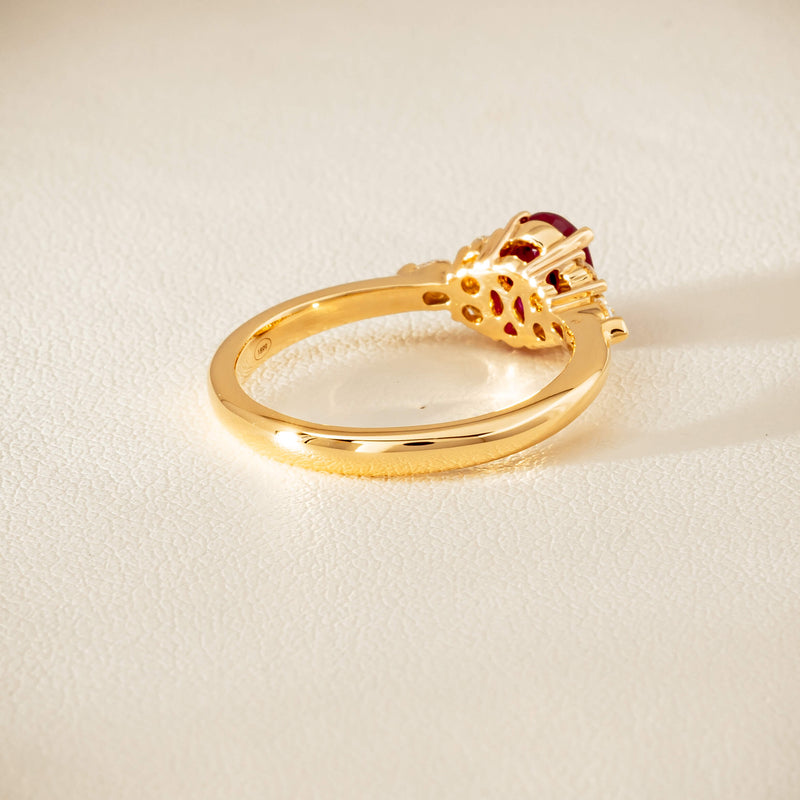 18ct Yellow Gold 1.10ct Ruby & Diamond Oriana Ring