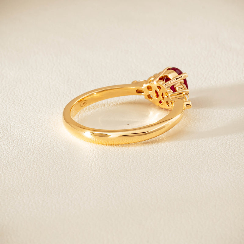 18ct Yellow Gold 1.10ct Ruby & Diamond Oriana Ring