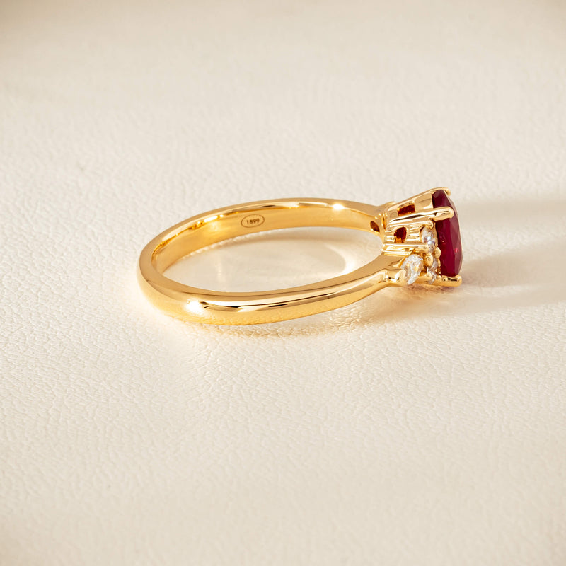 18ct Yellow Gold 1.10ct Ruby & Diamond Oriana Ring