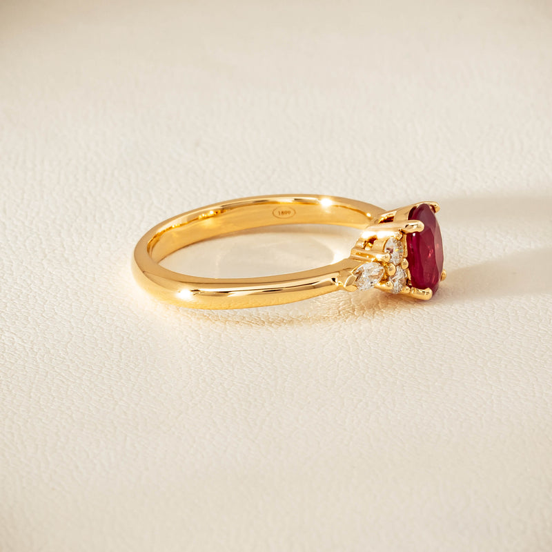 18ct Yellow Gold 1.10ct Ruby & Diamond Oriana Ring