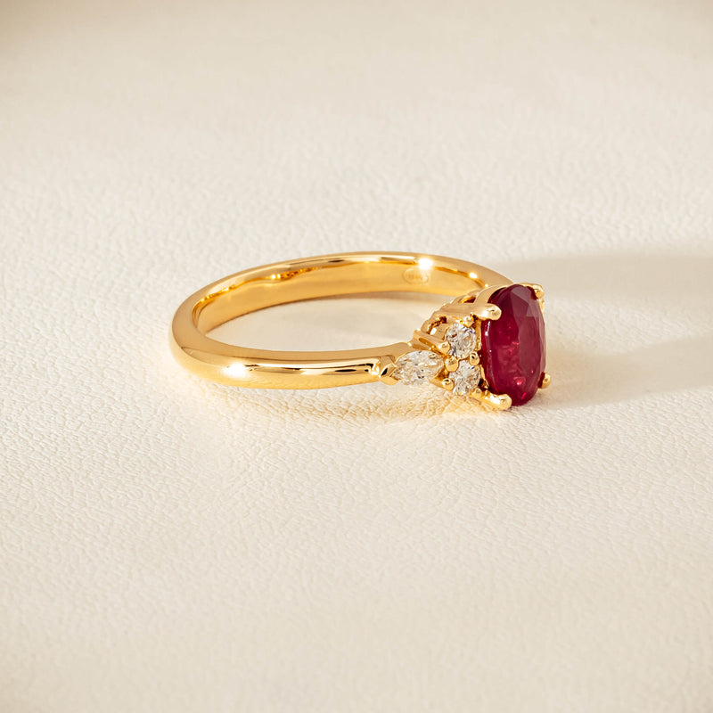 18ct Yellow Gold 1.10ct Ruby & Diamond Oriana Ring